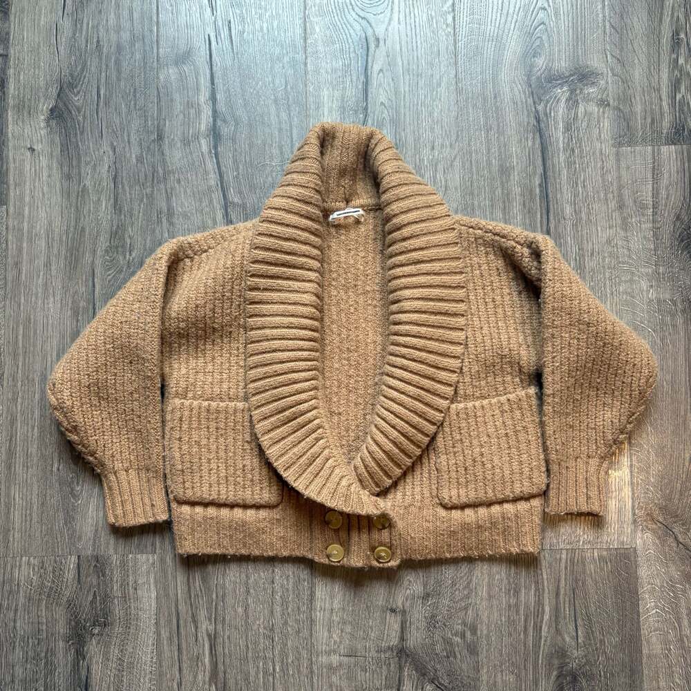 Anthropologie Cropped Shawl Cardigan Sweater Size S